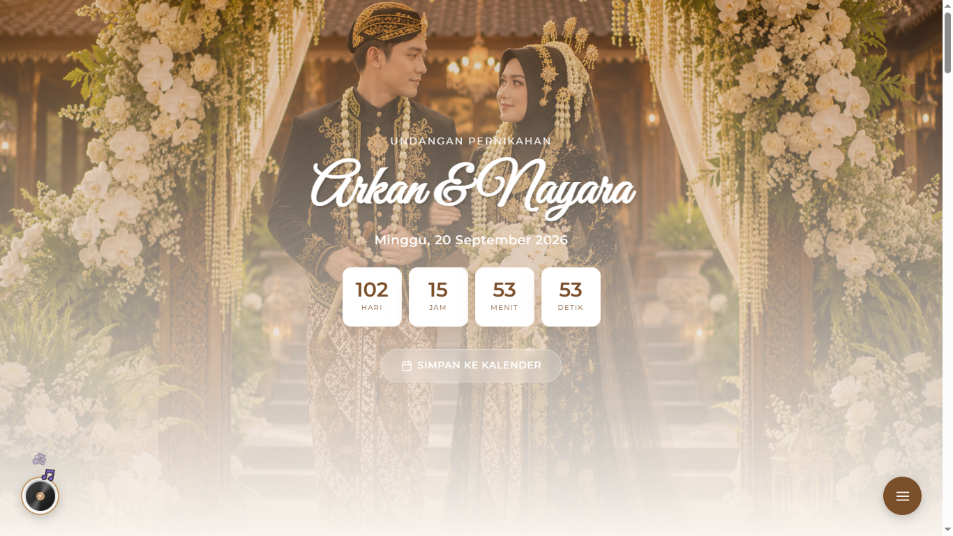 Tema Undangan Nikah Digital Premium Navy Blue & Dusty