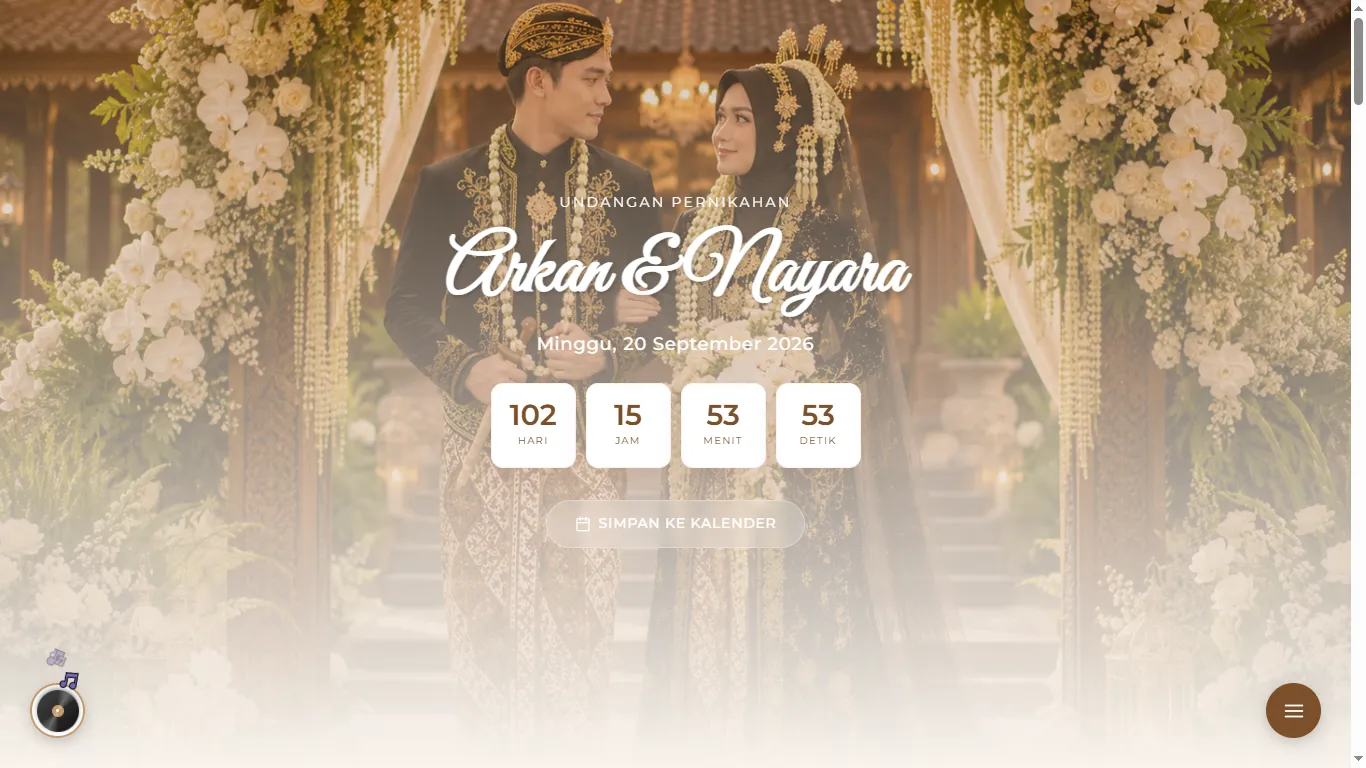 Tema Undangan Nikah Digital Premium Navy Blue & Dusty