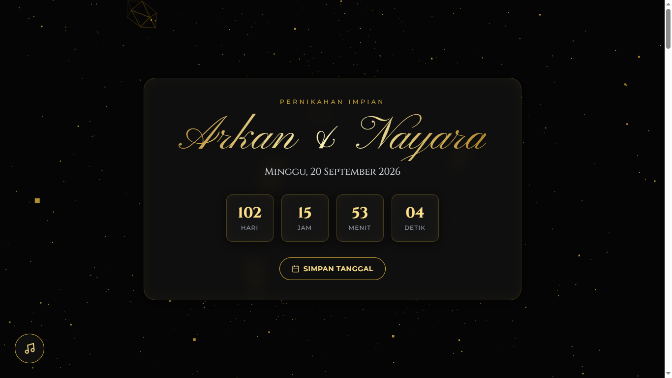 Desain Website Undangan Pernikahan Royal Majesty