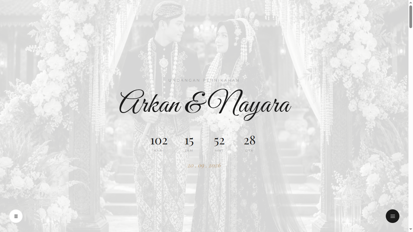 Katalog Tema Website Wedding Invitation Editorial Love