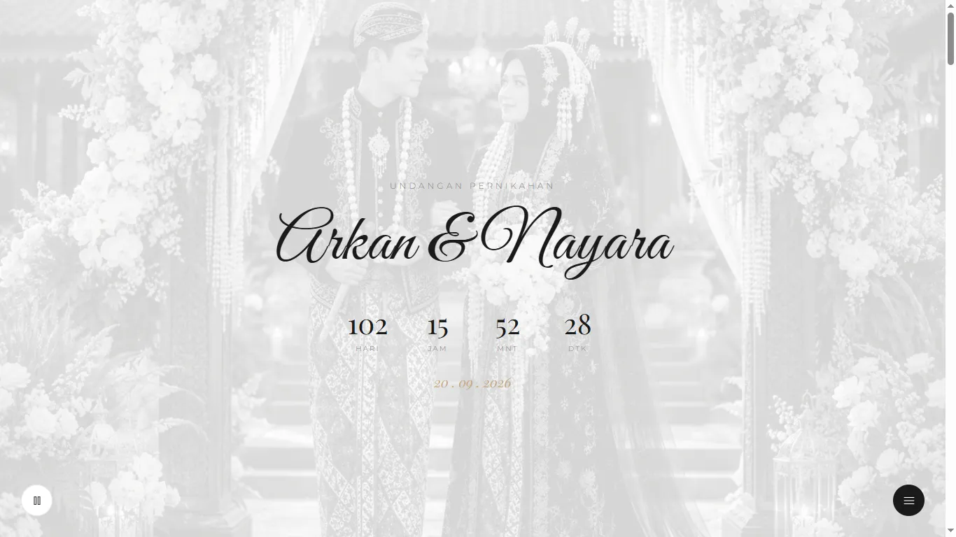 Katalog Tema Website Wedding Invitation Editorial Love